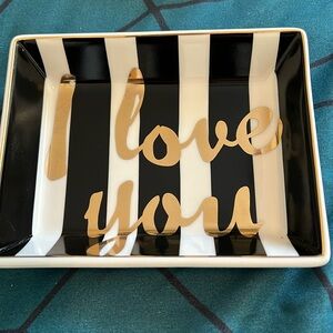 Brand New Black and White I love you jewelry tray